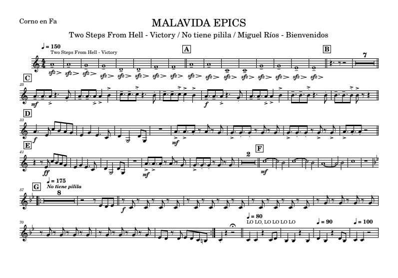 Detalle de una segunda captura de partitura de arreglo